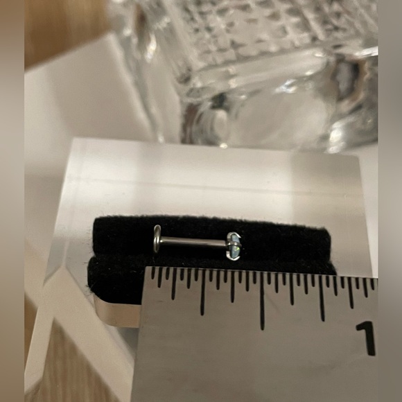 Blue opal 1Pc 16g Labret Piercing Stud NWT - Picture 4 of 8